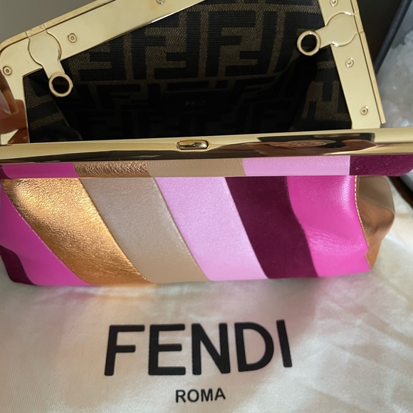 XSOLDX Fendi First Small Multicolor Stripe Leather & Suede Bag - Picture 7 of 10